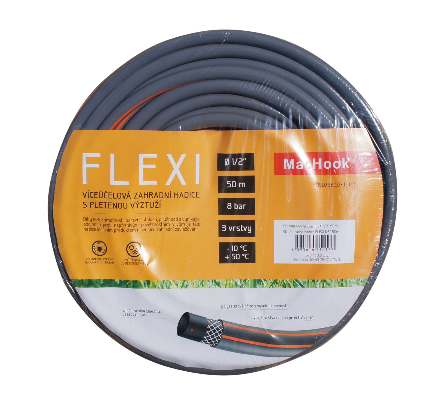 JAD Tools záhradná hadica FLEXI 5/8 50m šedo-oranžová