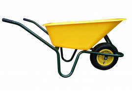 kolečko LIVEX 100 l, kolo nafukovací, rozložené - plastová korba žlutá, nosnost 100 kg
